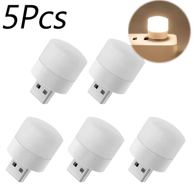 Mini USB Night Light Warm White LED Eye-Protection Reading Lamp