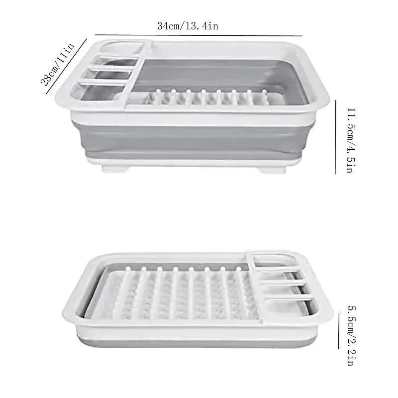 Foldable Dish Drying Rack with Drain Tray