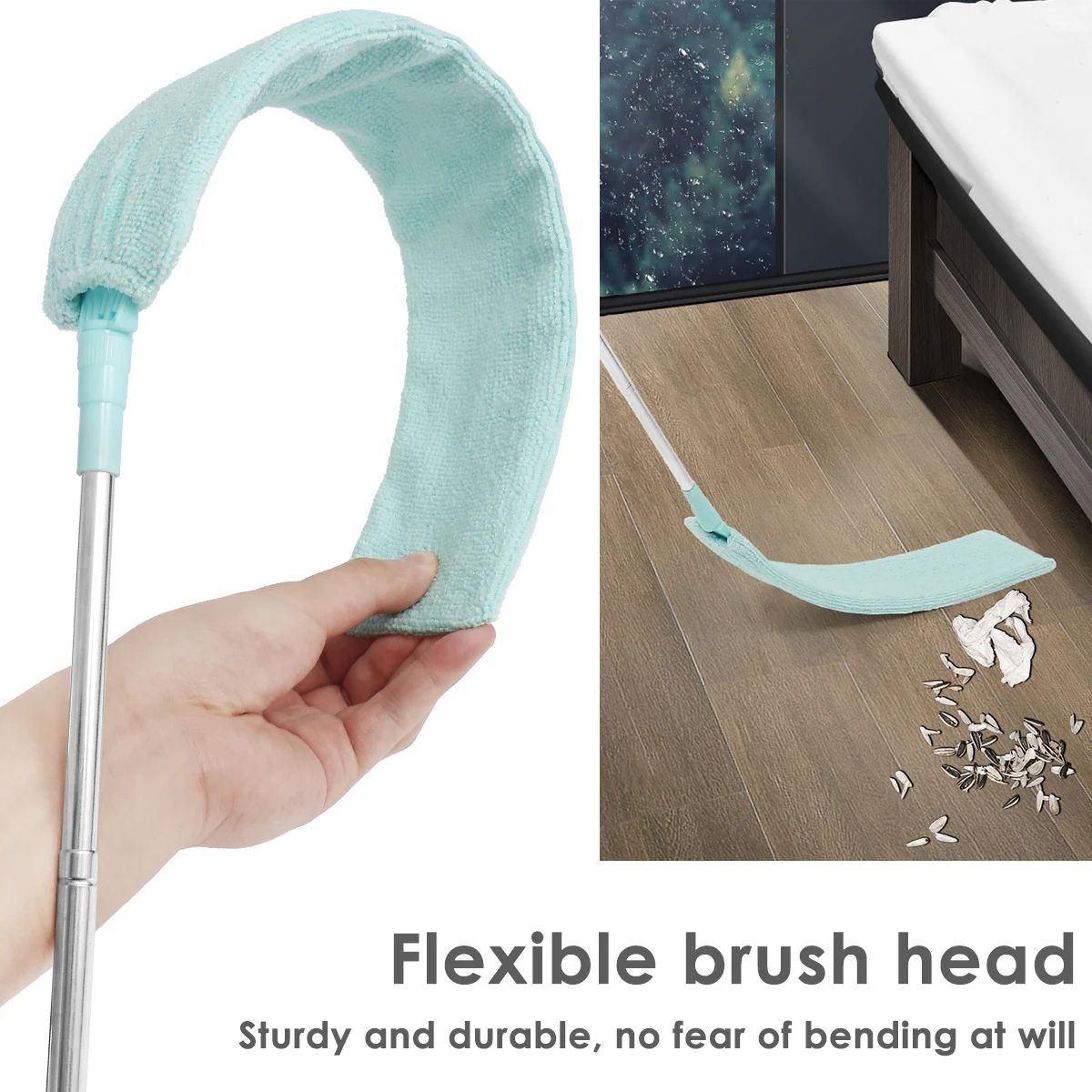 Ultra-Slim Retractable Gap Dust Cleaner with Microfiber Head