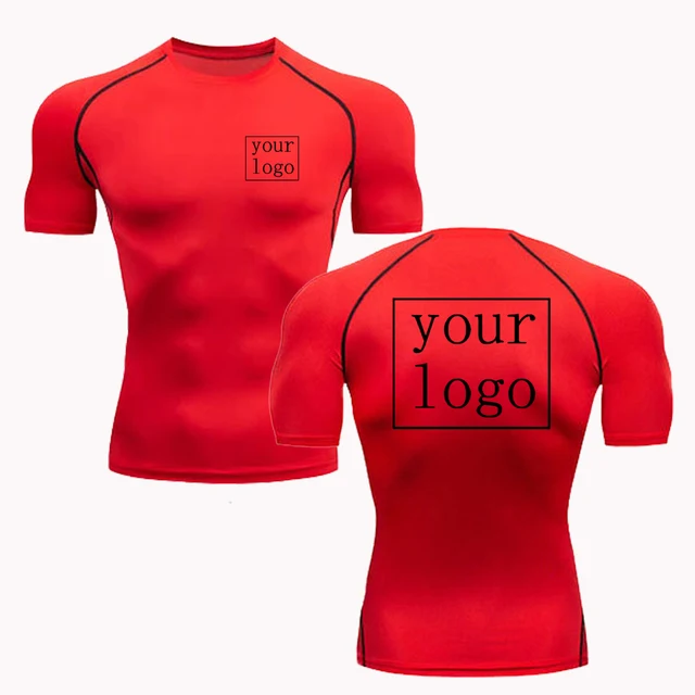 Custom Compression T Shirt, Your Design Logo, Quick Dry Gym Tee Men Women