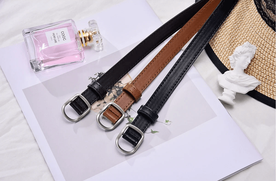 Unisex Perforated PU Leather Casual Belt for Jeans