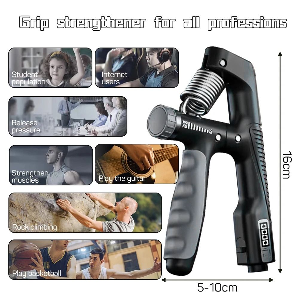 Smart Counting Hand Grip Adjustable 10 to 100KG