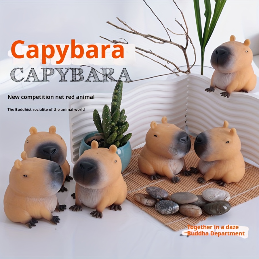 Capybara Squeeze Toy, Stress Relief & Fun Fast-Rebound TPR Animal Toy,Durable & Soft Relaxation Fidget for Kids & Adults