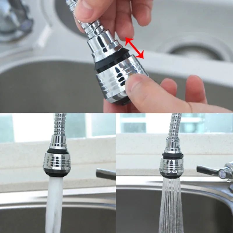360° Rotating Faucet Aerator Extender – Anti-Splash Water Saver for Kitchen & Bathroom