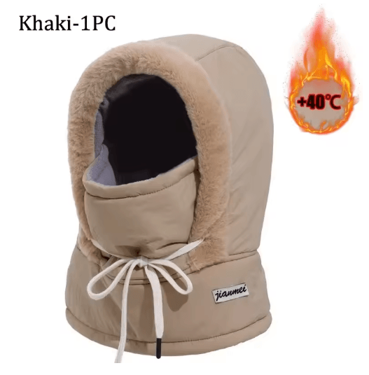 Cold Weather Thermal Balaclava Scarf Windproof Plush Hood Ski Face Mask