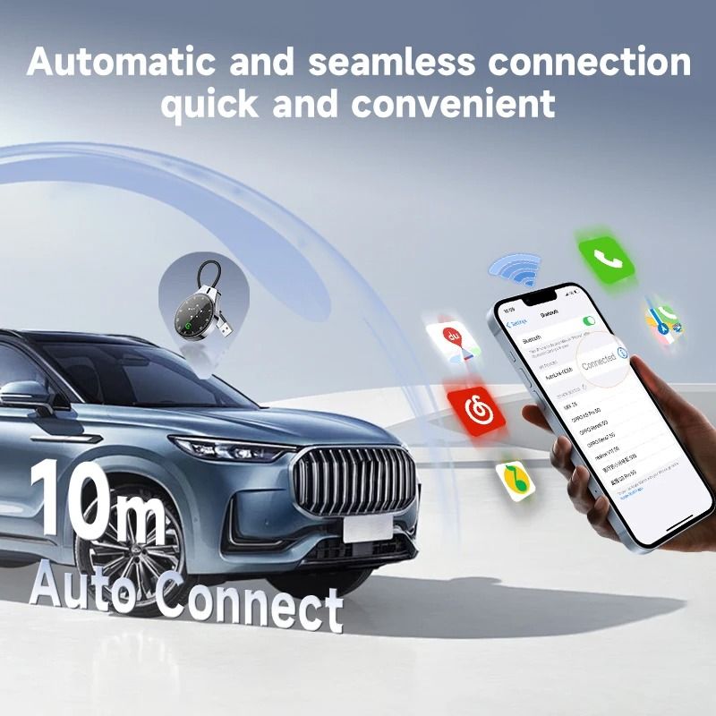 2 in 1 Wireless CarPlay Android Auto Mini Adapter with 5G WiFi