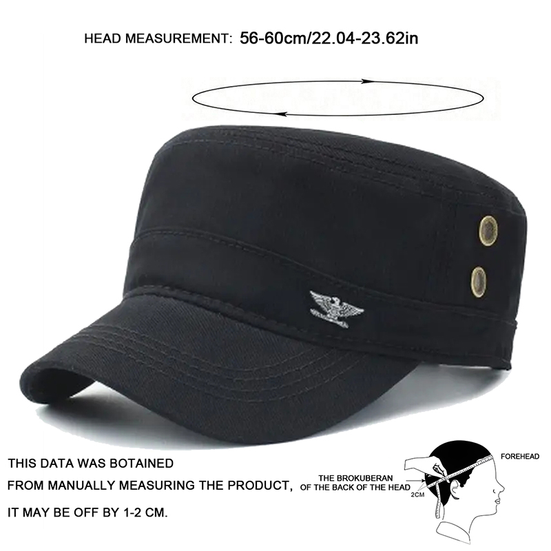 Military Caps, Men's Baseball Cap, Tactical Hat, Flat Top Cotton Army Cap, Spring Autumn Sports Leisure Hat