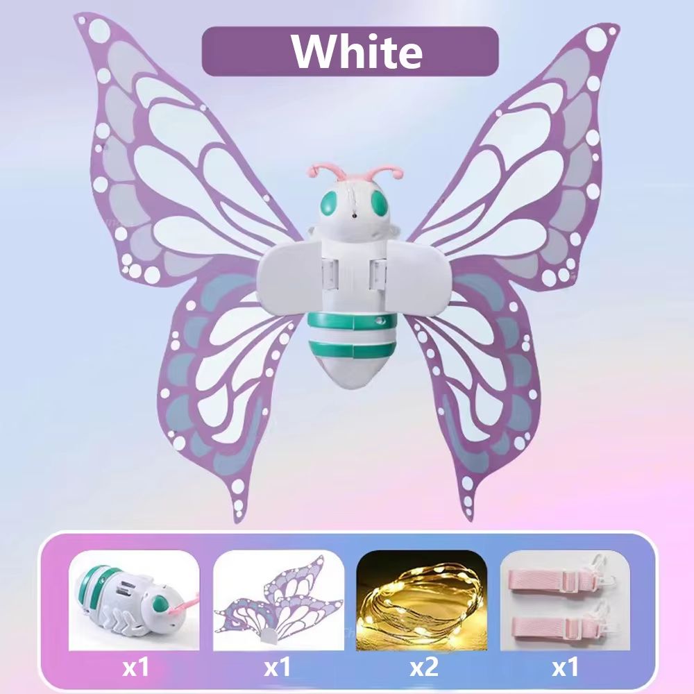 Magical Electric Butterfly Fairy Wings with Lights – Kids Cosplay Dress-Up Costume