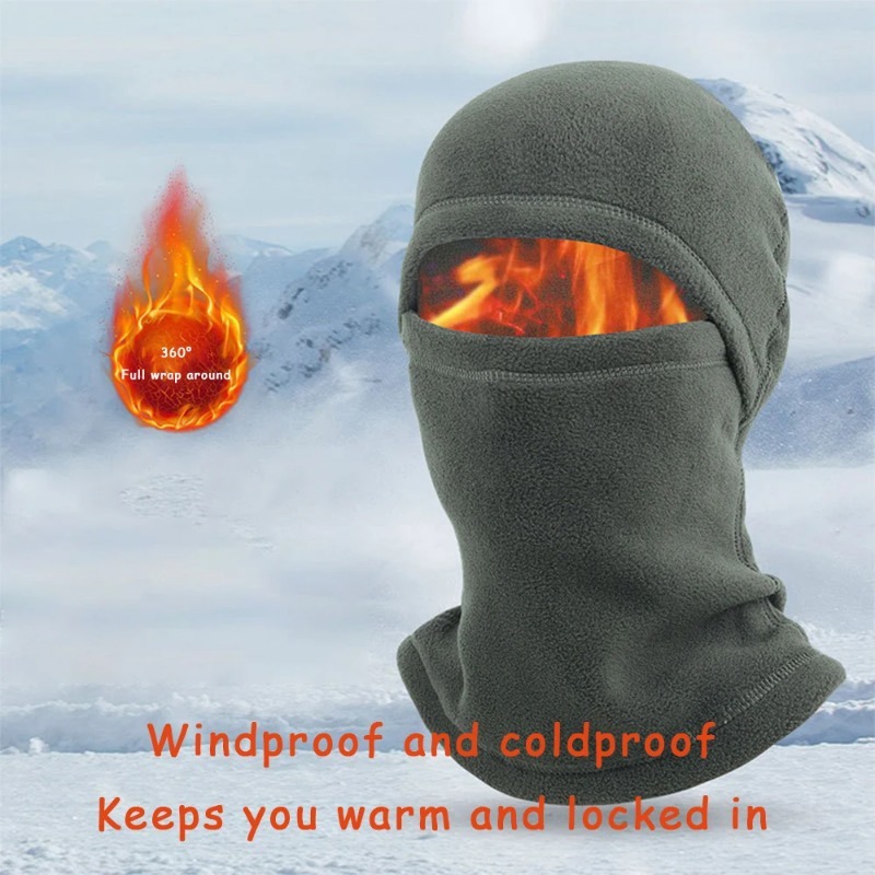 Thermal Fleece Balaclava Windproof Winter Ski Mask Full Face Cover for Motorcycle Riding Cycling and Outdoor Sports