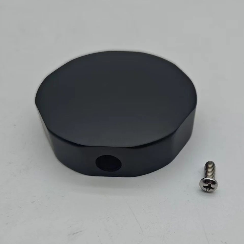 Premium Brass Bathtub Overflow Knob 74mm – Rotating Bath Drain Control Knob in Matte Black