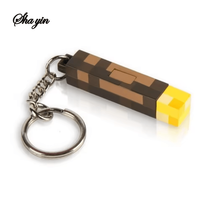 Mini Torch Keychain Rechargeable Light Decorative Pendant