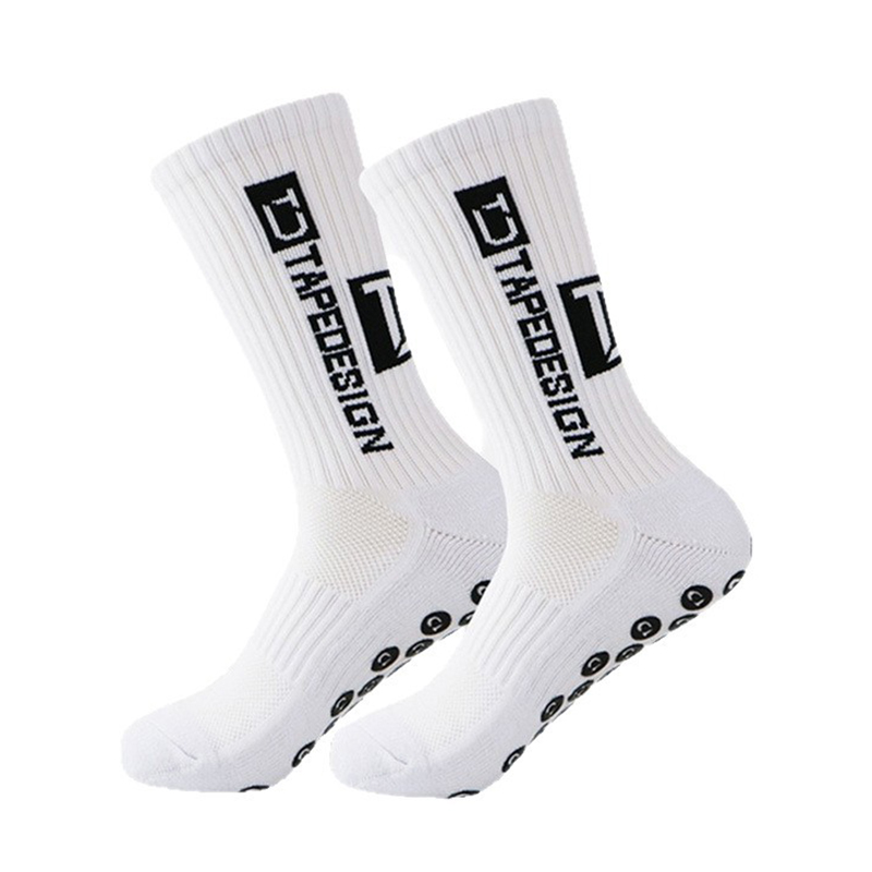 Mid Calf Anti-Slip Football Socks, Non-Slip Tape Design for Soccer, Sport, Cycling, Yoga, Men & Women Grip Socks
