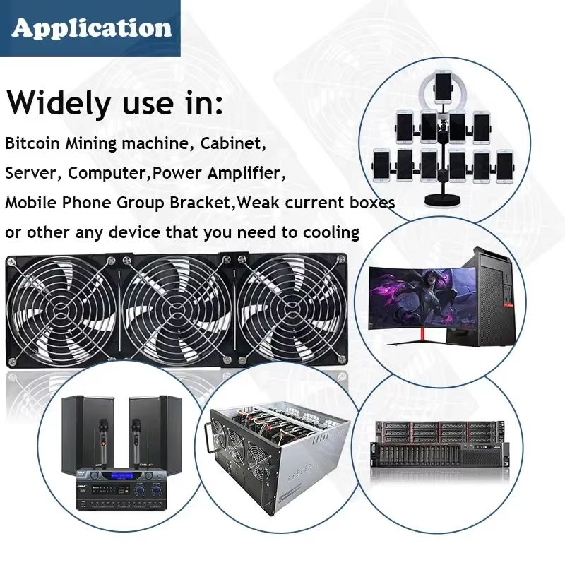 High-Flow 120 mm (4.72 in) 3000 RPM Cooling Fan with Speed Controller – Universal Chassis & Cabinet Airflow Solution