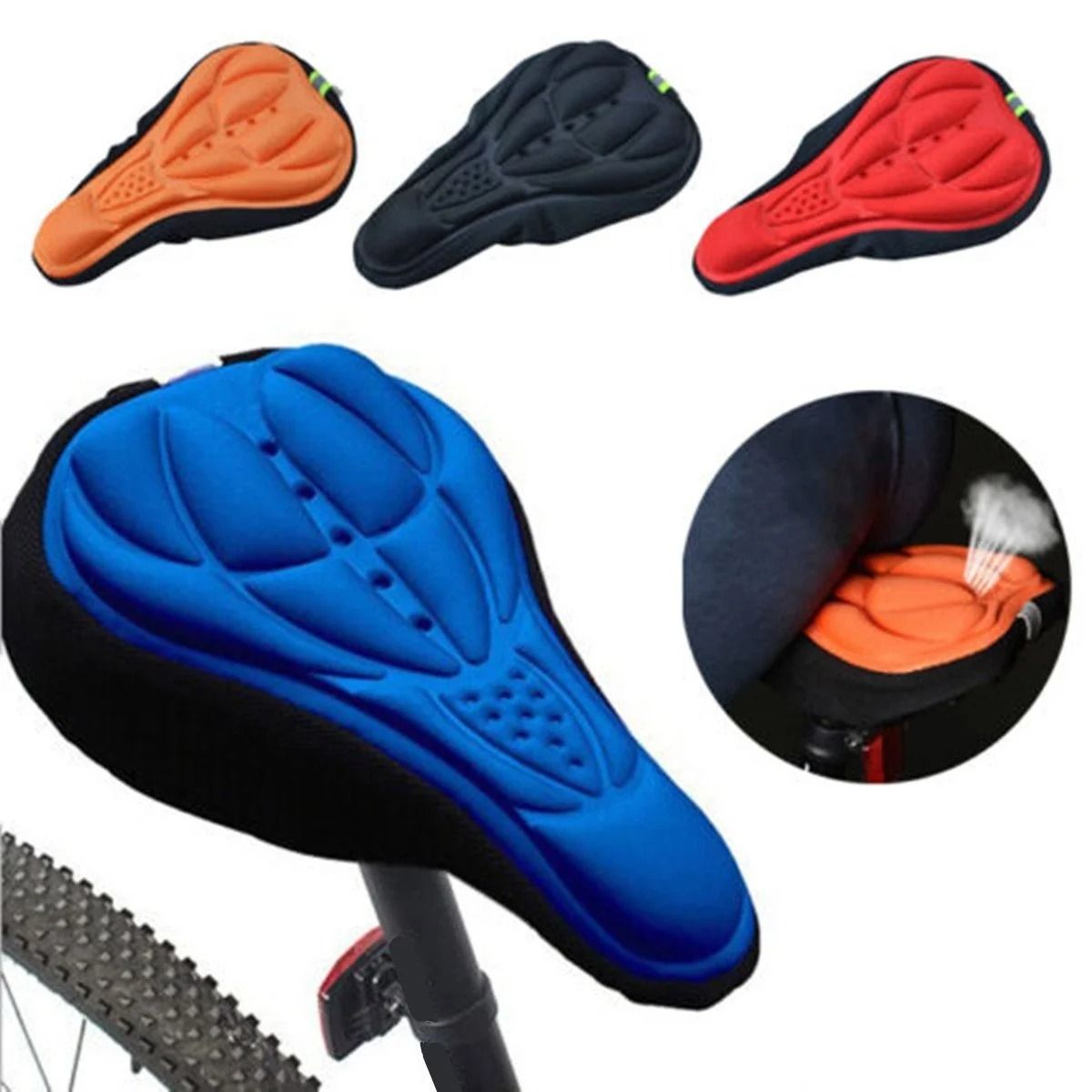 3D Soft Foam Bike Saddle Cover Comfortable Bicycle Seat Cushion