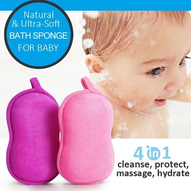 Natural Baby Bath Sponge Set Soft Infant Bath Sponge Gentle Kids Bath Sponge