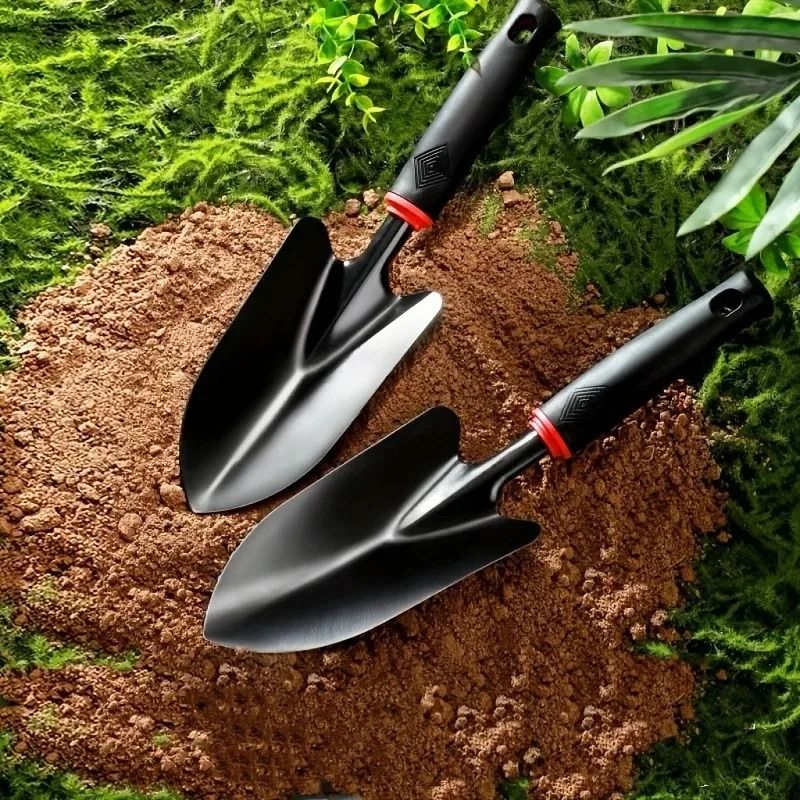 Heavy-Duty Metal Garden Trowel – Professional Planting Tool with Ergonomic Handle & Orange Trim