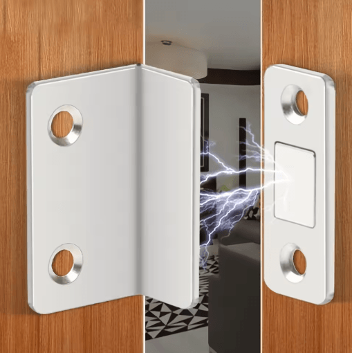 2pcs Invisible Magnetic Door Catch Latch Drill Free Strong Adhesion Cabinet and Sliding Door Catch