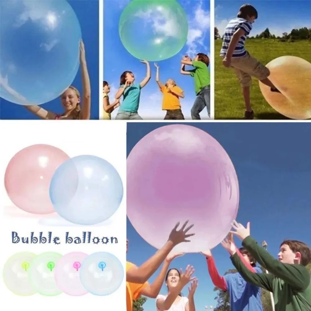 Transparent Bubble Ball Blowing Balloon Toy with Stretchy TPR Material