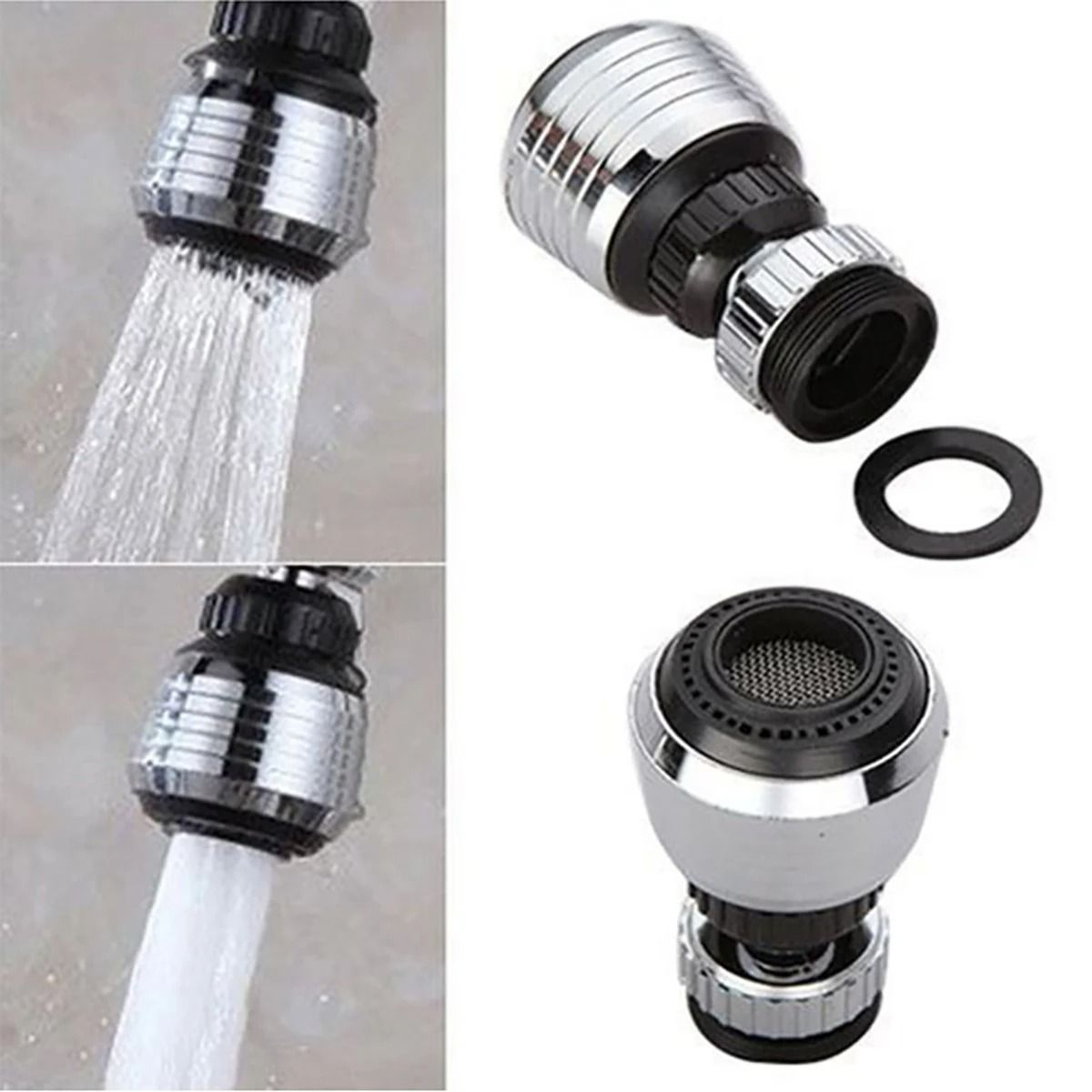 360 Degree Rotating Faucet Extender Splash Proof Water Saving Adapter