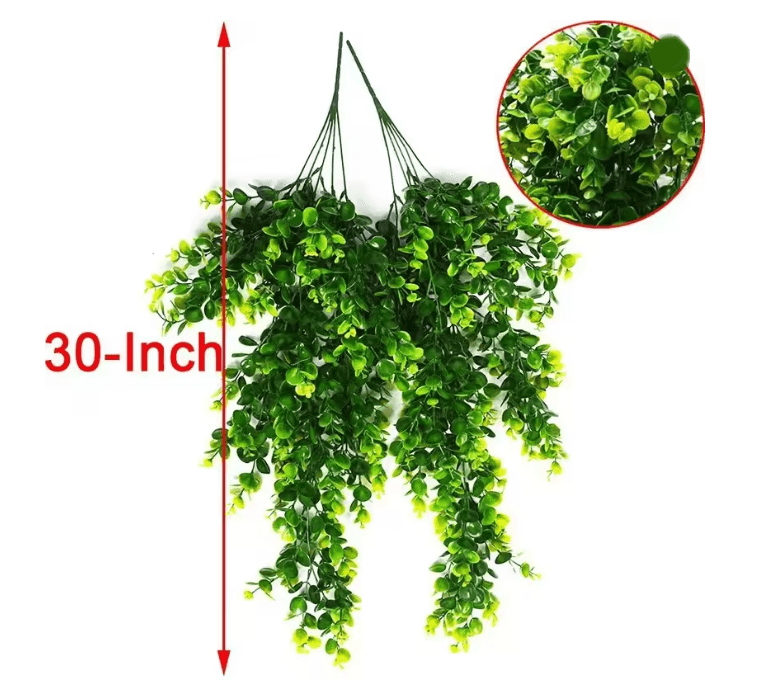 EverVine Artificial Eucalyptus Hanging Rattan Greenery