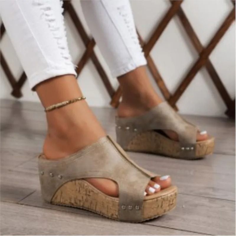 Womens Summer Wedge Sandals with Elegant Slip On Design