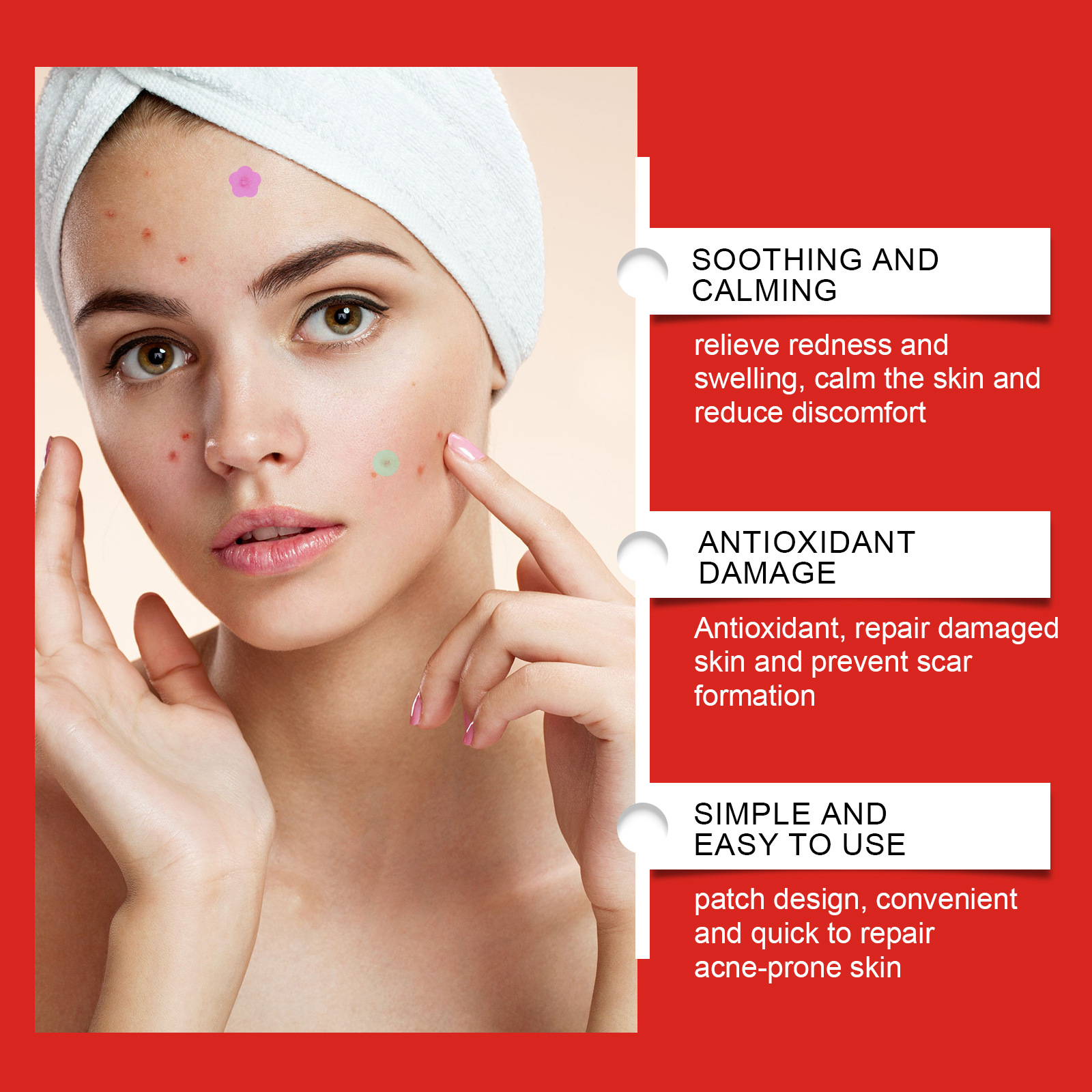 New High-end Pimple Patch, Acne Patches in Heart Star Shapes, Acne Dots Patches, Moisturizes Covering Zits and Blemishes