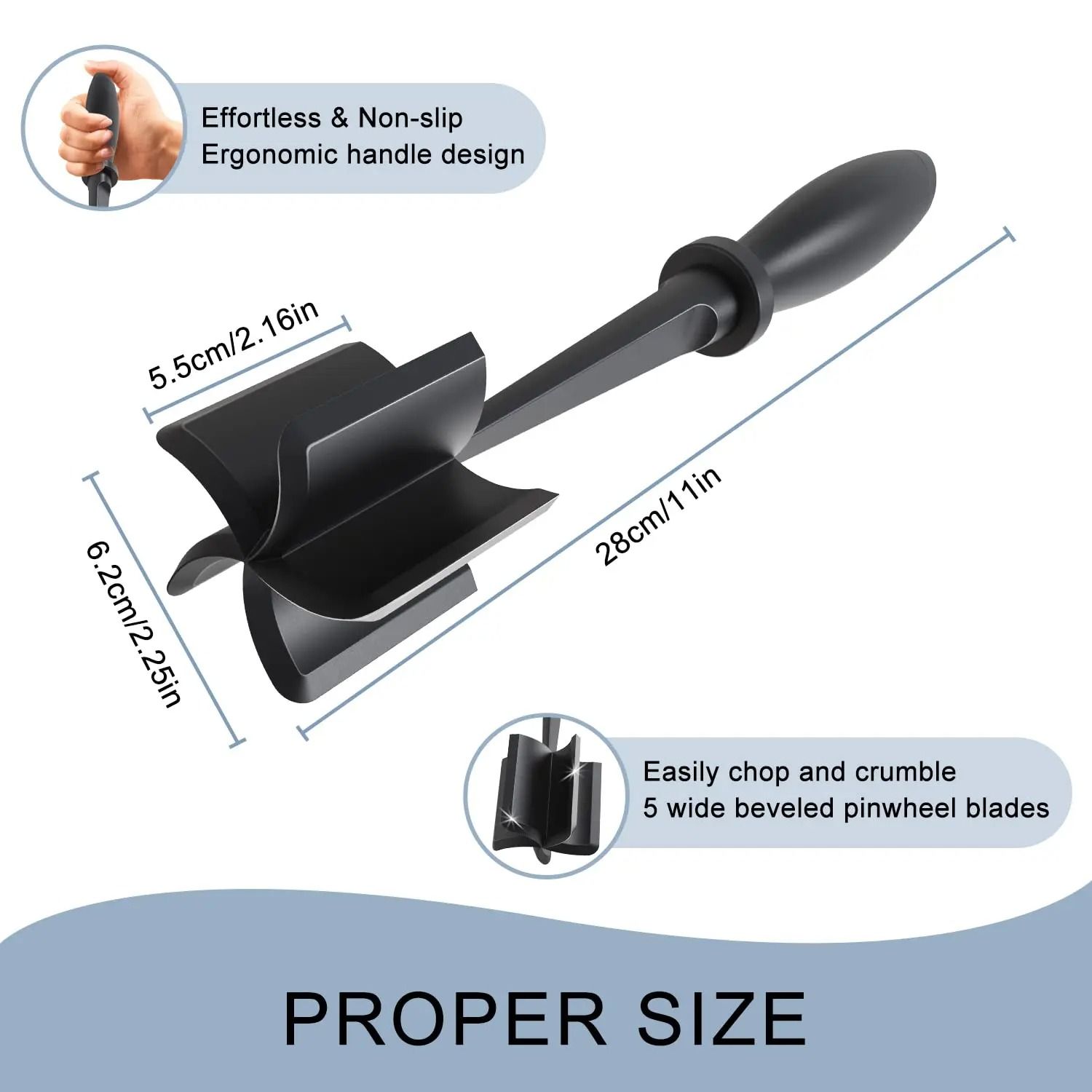 Meat Chopper Ground Beef Masher Heat Resistant Kitchen Tool