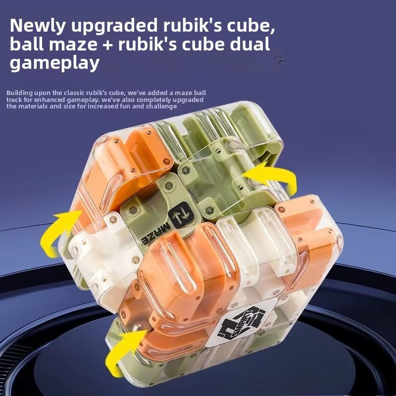 GlowMaze 3D Maze Cube Transparent Rolling Ball Puzzle