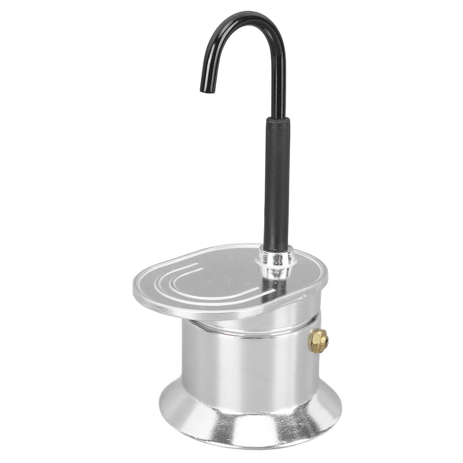 Single Tube Moka Pot 1 Cup 50ml Aluminum Alloy Spout Stovetop Italian Moka Coffee Maker for Outdoor Parties and Travel