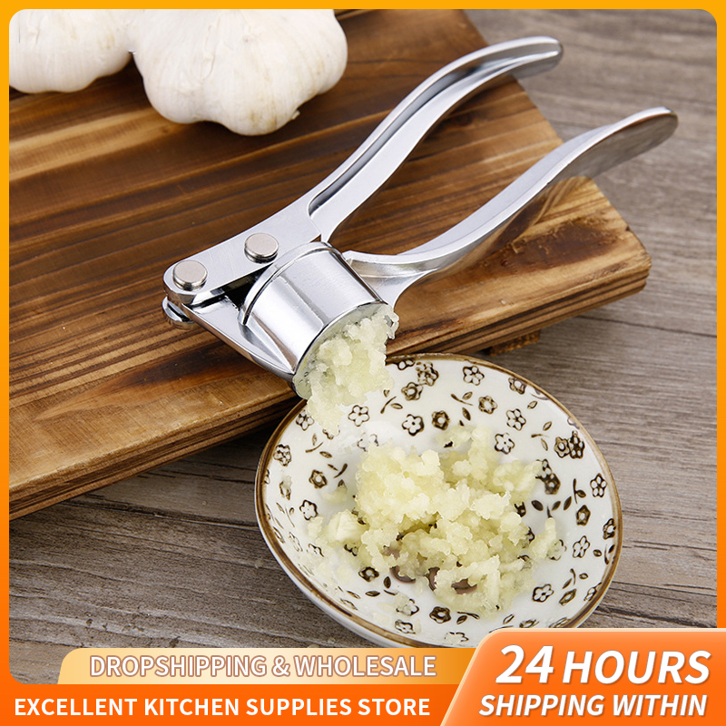 Stainless Steel Garlic Press Crusher Handheld Manual Squeezer & Mincer for Effortless Garlic Crushing