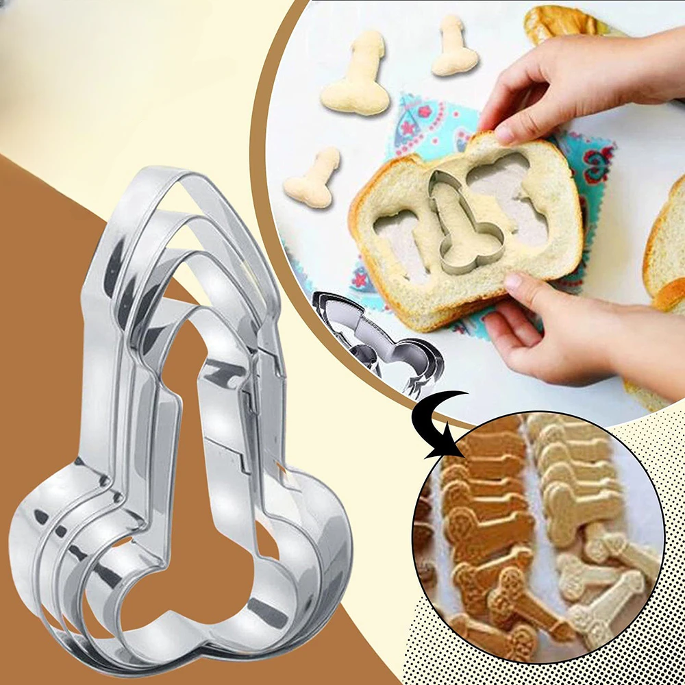Stainless Steel Penis Cake Tools for Fondant Molding, Baking & Party Decor