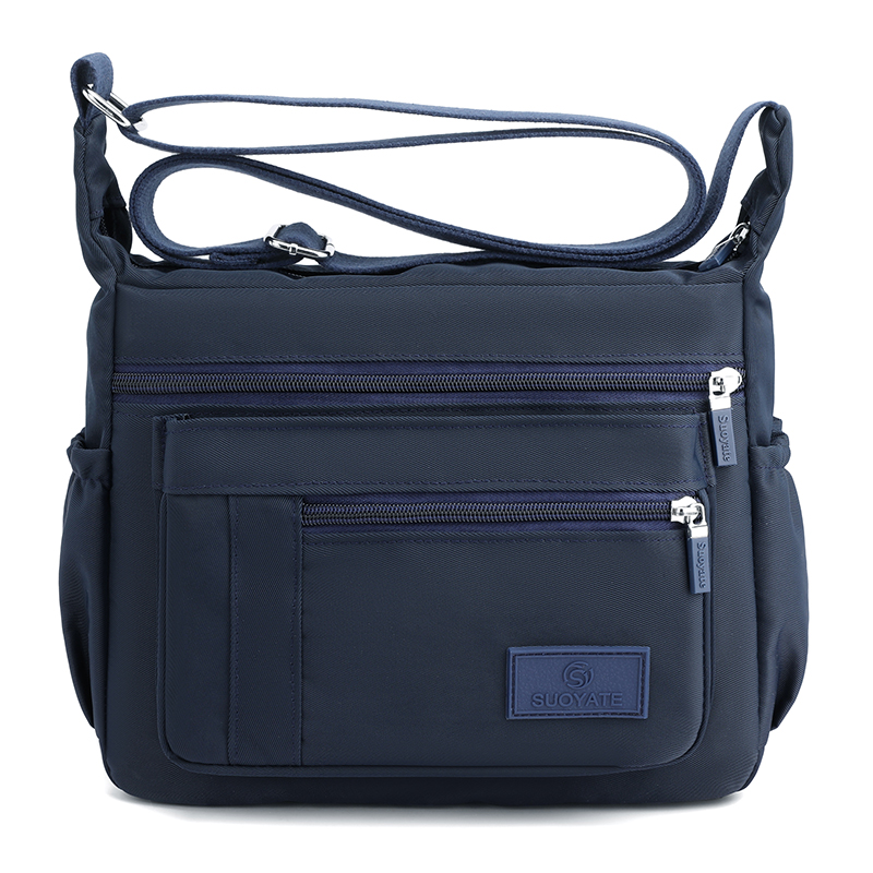 Lightweight Nylon Crossbody Bag with Adjustable Strap and Multi Pocket Design