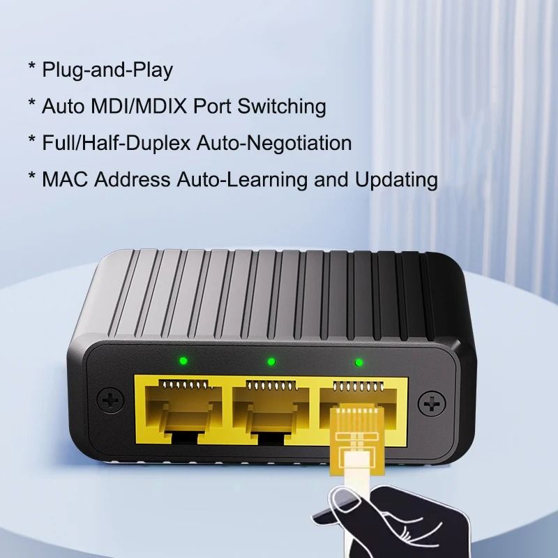 Gigabit 4 Port Ethernet Network Switch 1000 Mbps for Home and Office