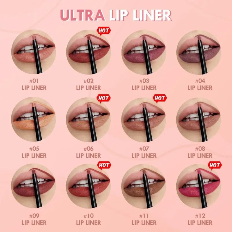 Waterproof Matte Red Contour Lipliner Pencil