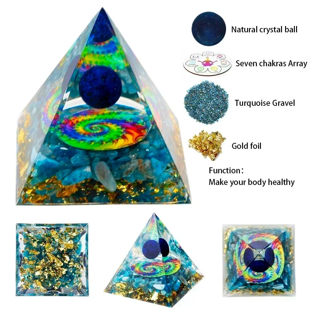 Natural Crystal Energy Pyramid Peridot Amethyst