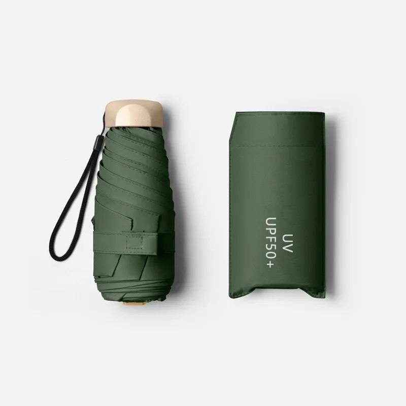 Pocket Rain Umbrella, Mini Sun Umbrella, Sun Shade Parasol Capsule, Vinyl Folding, UV Ultraviolet Protection
