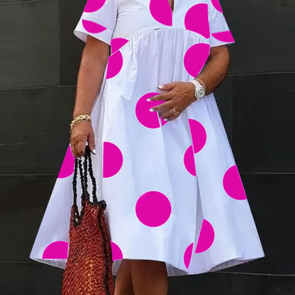 Elegant Summer Bohemian Polka Dot Maxi, V Neck Long Dress, Party Sundress, Vestido Beach Robe