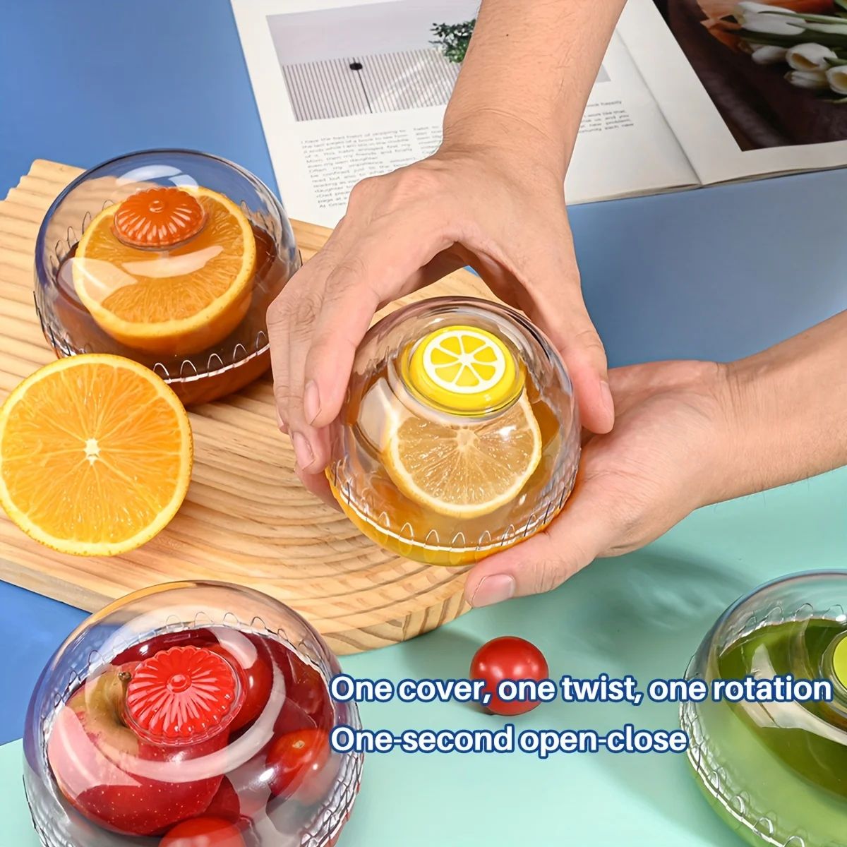 FreshLock Airtight Fruit Storage Containers – Reusable Crisper Boxes for Avocado, Tomato & Produce Keeper