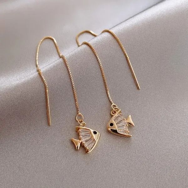 Exquisite Crystal Ear Line Hanging Earrings