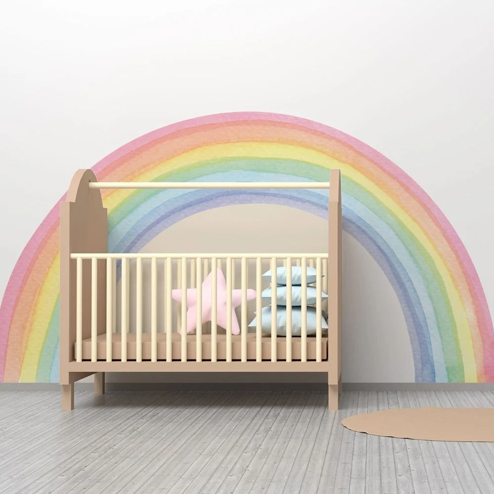 Large Pastel Rainbow Mural – High-Definition Chromatic Architectural Sculpture