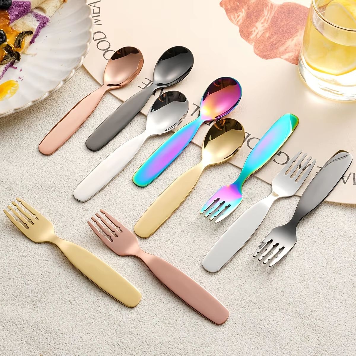 304 Stainless Steel Portable Cutlery Set with Case, Vintage Outdoor Spoon and Fork (3pcs)