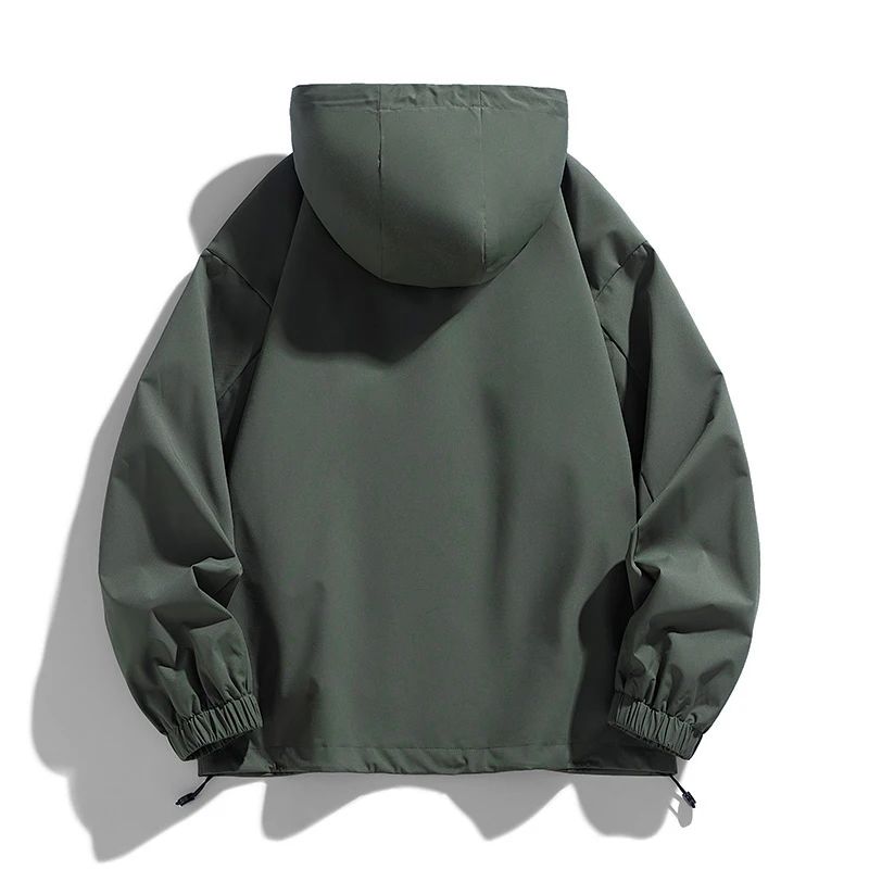 Mens Oversized Hooded Windbreaker Waterproof Trench Jacket 6XL–8XL