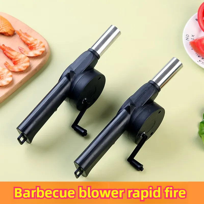 Portable Hand Operated Air Blower for Camping BBQ Grill, Mini Fire Starter Tool, Outdoor Barbecue Accessories for Picnic