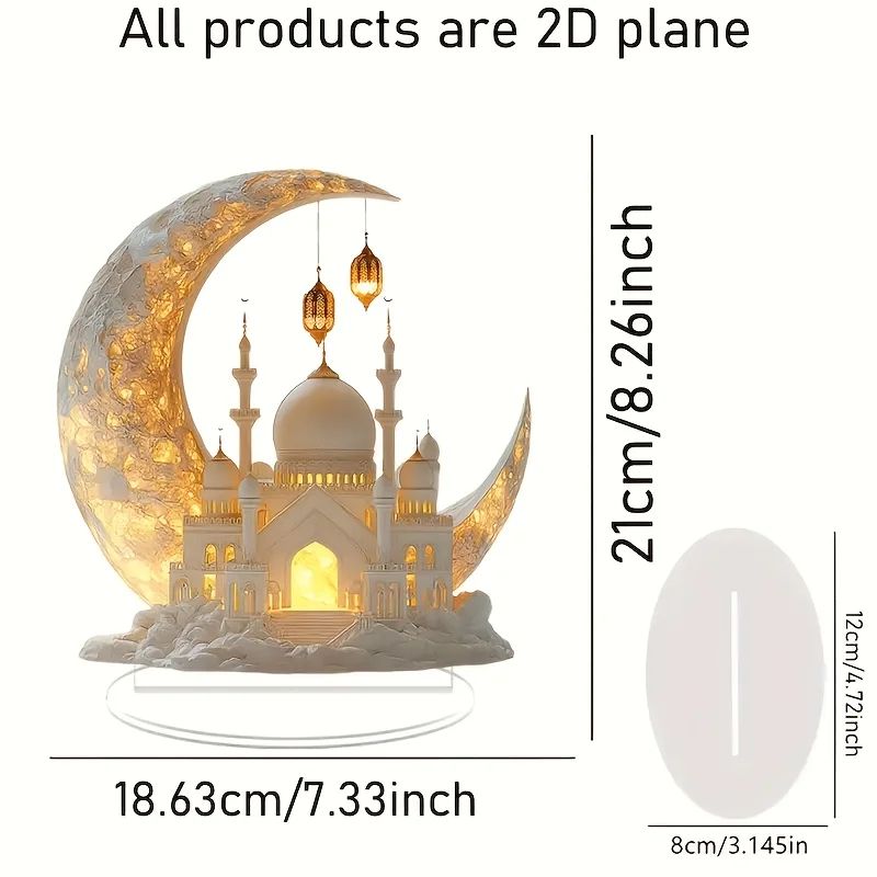 Eid Acrylic Mosque Tabletop Decoration Ramadan Home Display Decor