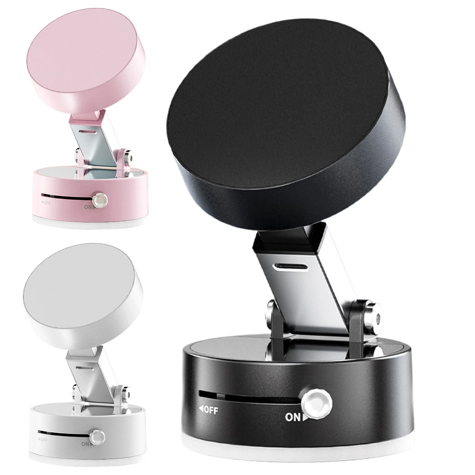 Vacuum Magnetic Car Phone Holder – Double-Sided Foldable Auto Bracket