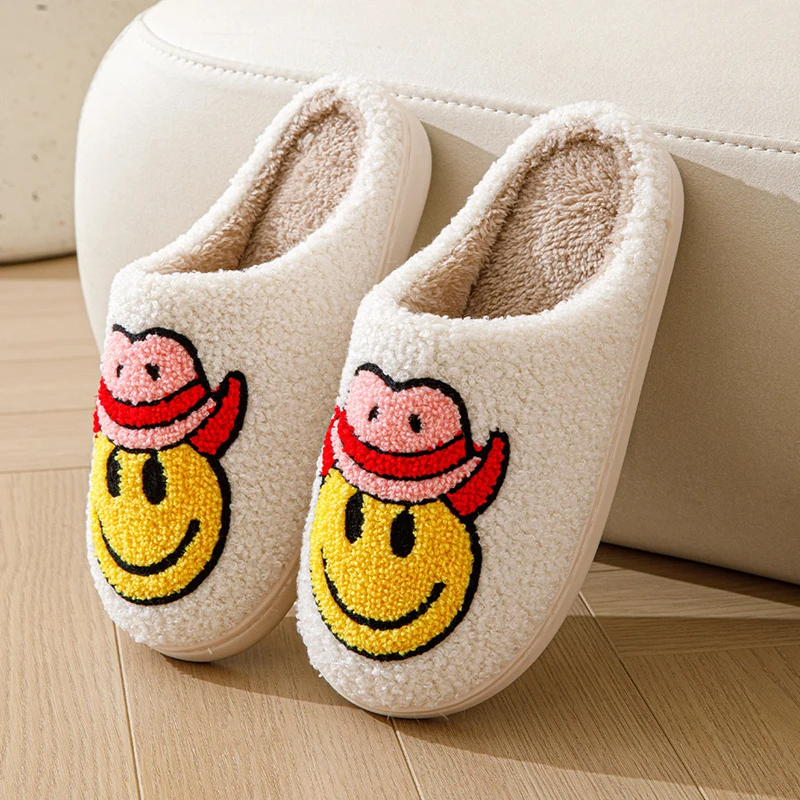Warm Plush Cartoon Slippers for Women, Fluffy Designer Winter Home Fuzzy Fur Slides with Cozy Platform Comfort