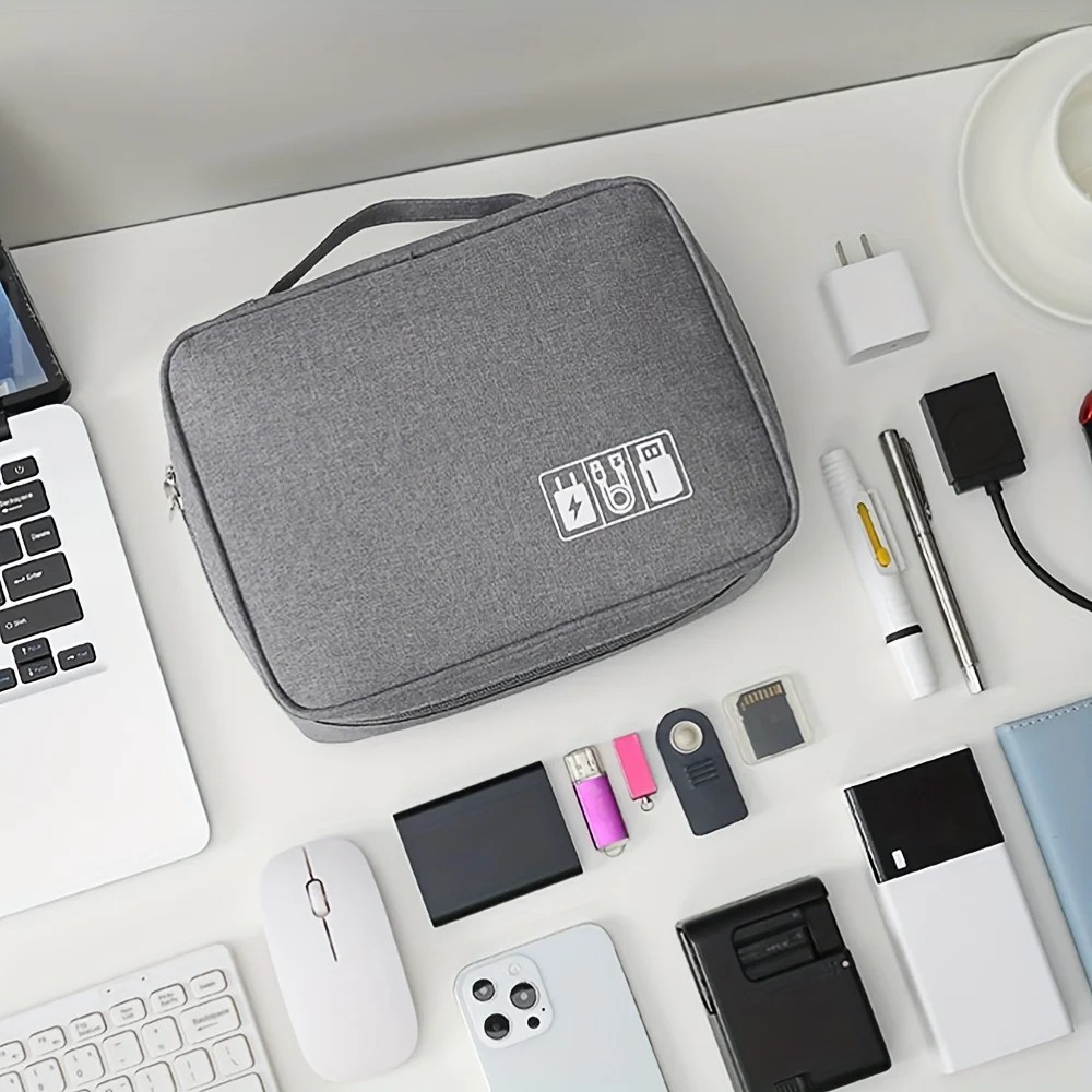 Large Capacity Multi-Function Digital Storage Bag for Travel, Convenient Data Line Organizer