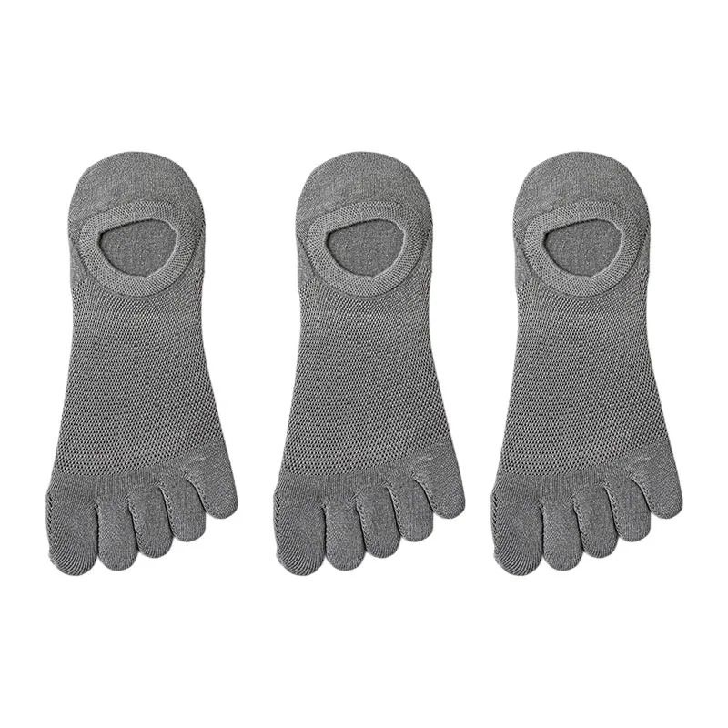 3 Pairs Mens Breathable Toe Socks Casual Finger Boat Socks