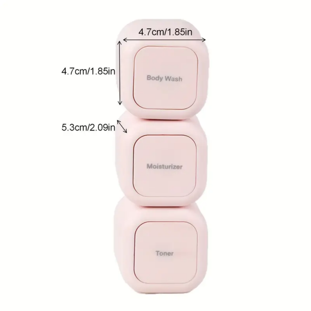 Magnetic Travel Toiletry Containers Set Leakproof Refillable Cosmetic Jars