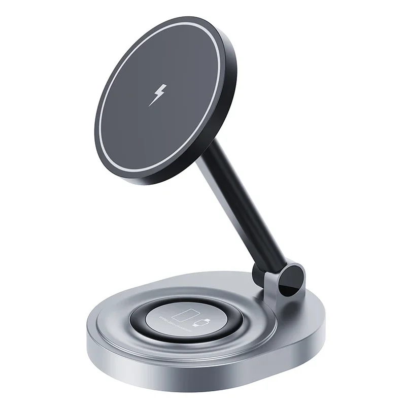Foldable magnetic wireless charger stand Watch and Earbuds